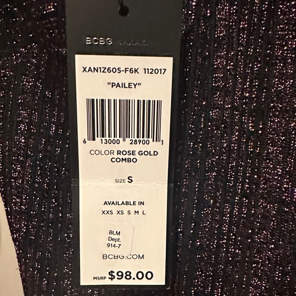 BCBGMaxAzria Glittery Black and Pink Cut-Out Top - Picture 3 of 7